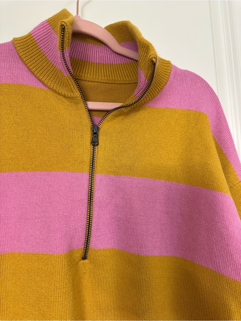 Pink and Mustard Striped Sweater - Picture 6 of 9